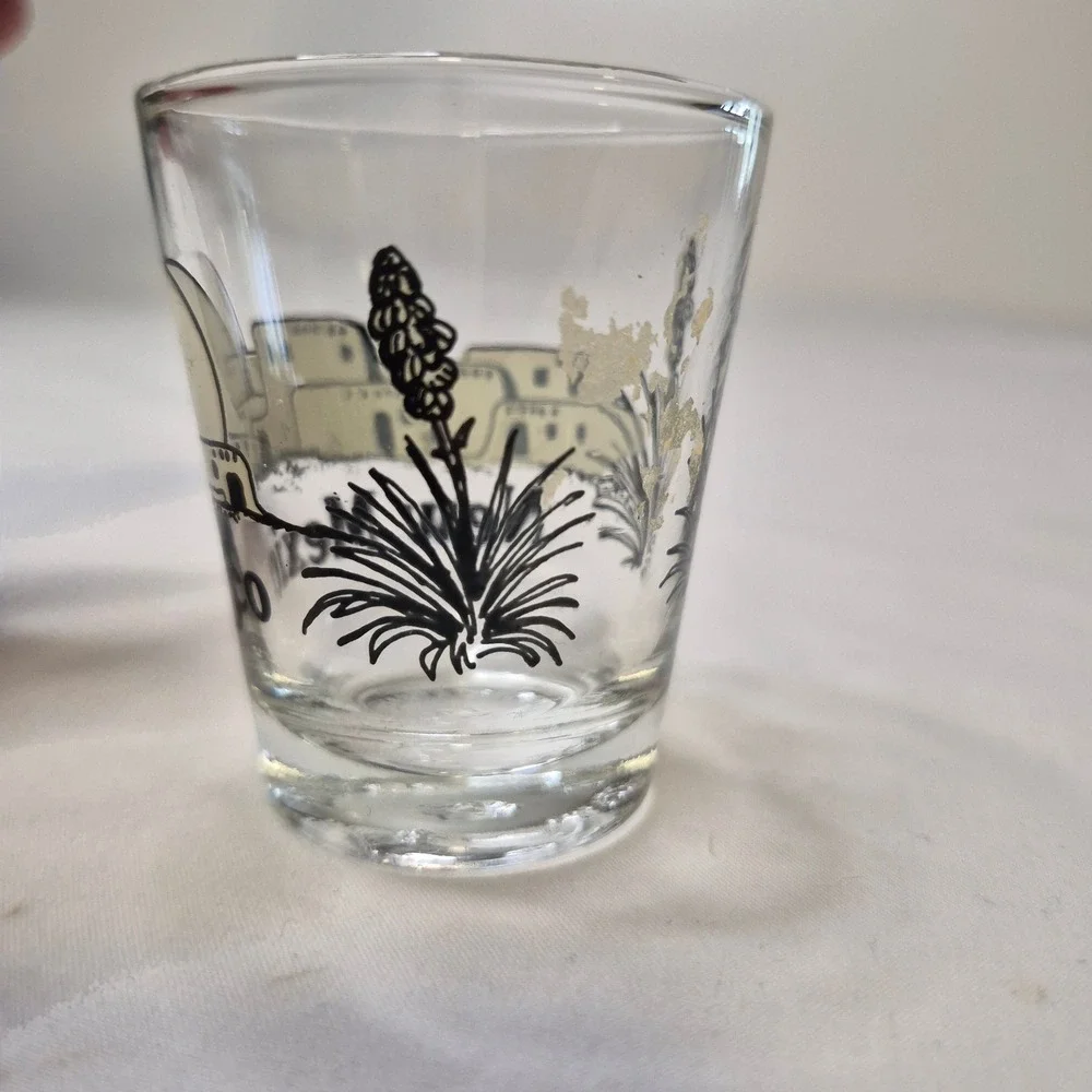 New Mexico Souvenir Shot Glass Pueblo Desert‎ Scene Taiwan